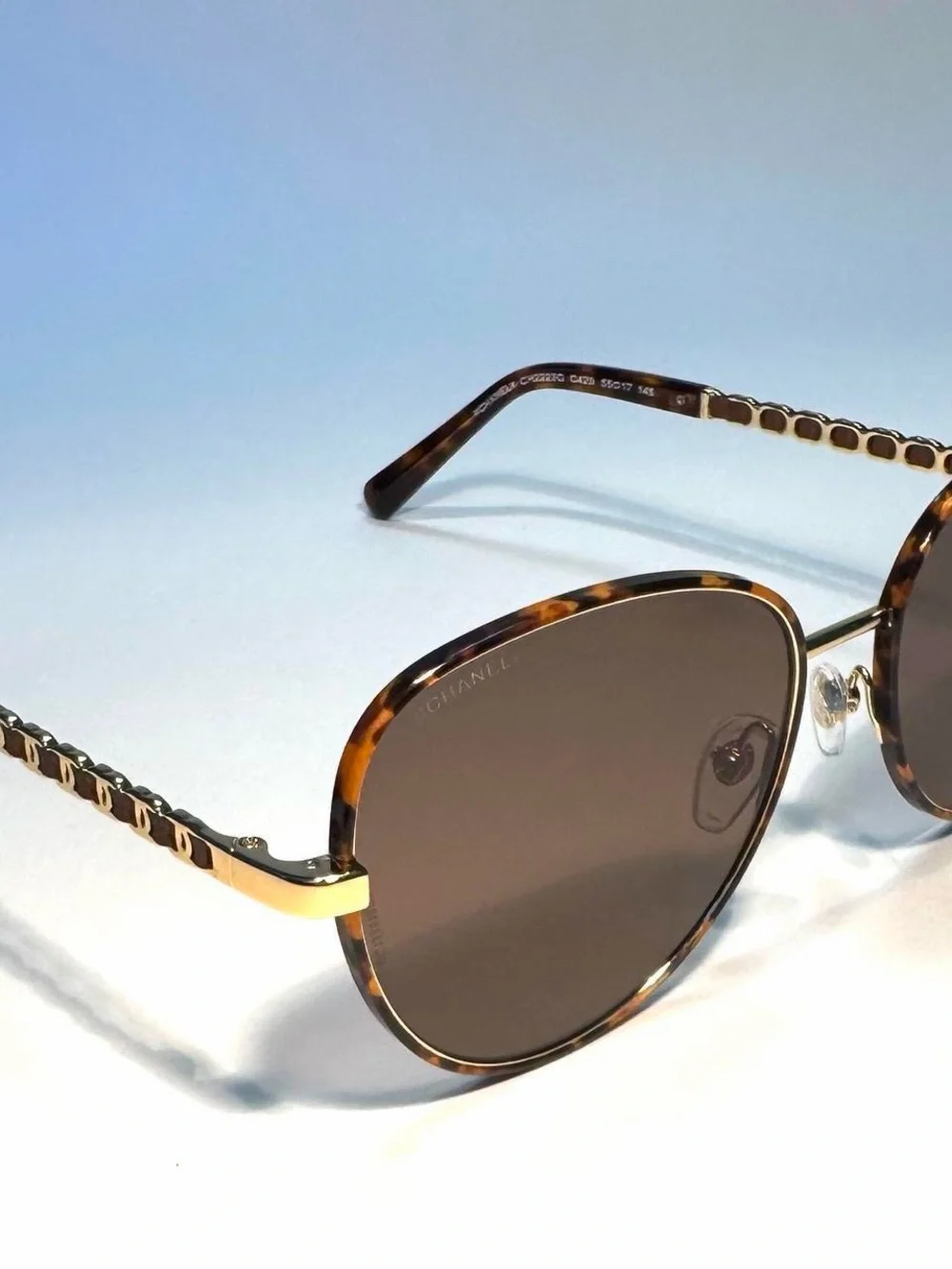 CHANEL Tortoiseshell Frame Sunglasses with Brown Lenses